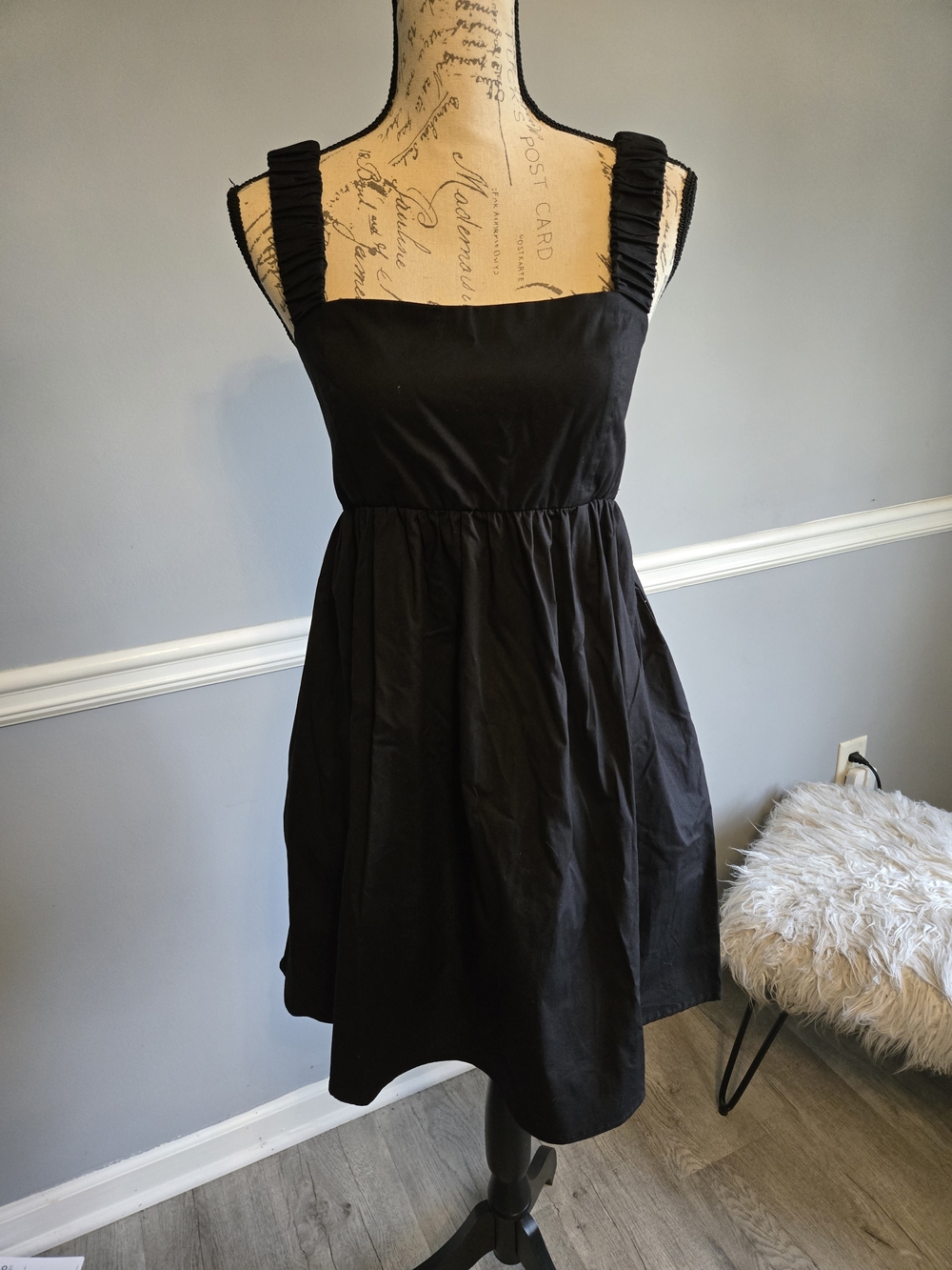 Show Me Your MuMu Black Square-Neck Mini Dress